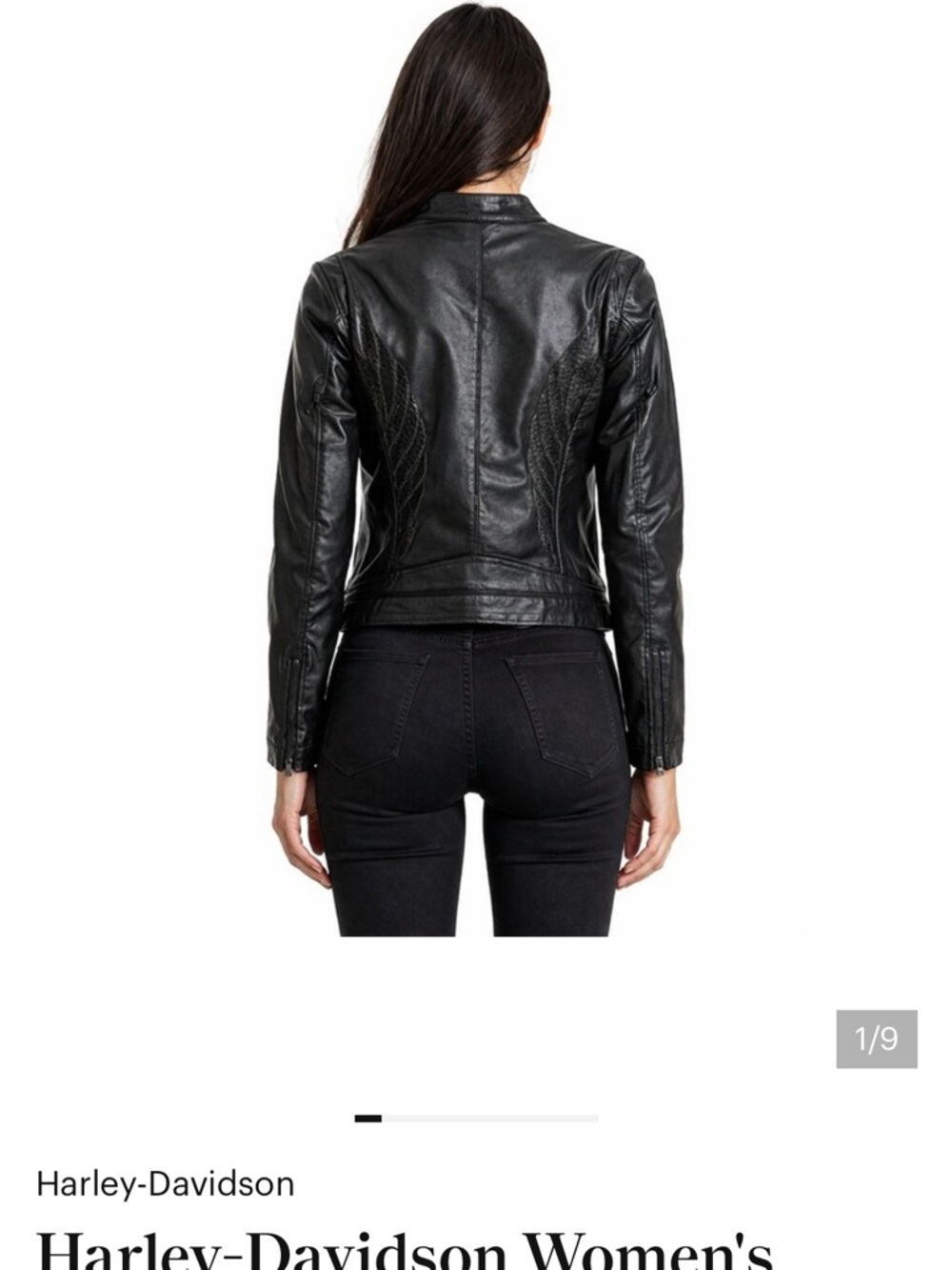 Harley-Davidson Women's Angel Wing Embroidered Moto Jacket Black Size M
